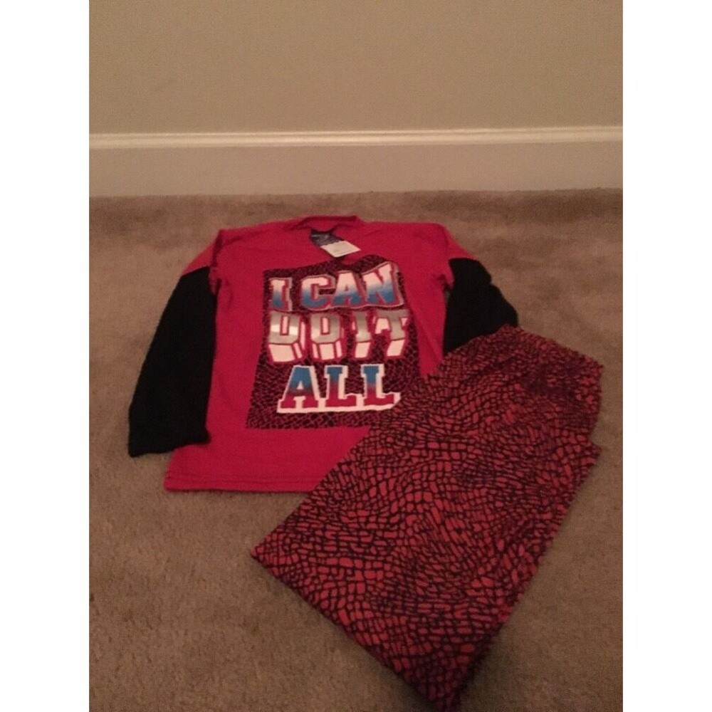 Quad Seven Boys Graphic 2 Piece Pajama Pant Set Sleep Top & Pants Sports Size 7